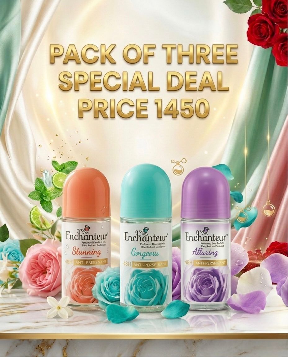 Enchanteur Perfumed Deo Roll-On -( Special Deal Pack of 3 )