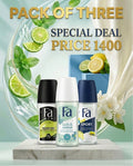Fa Deo Roll-On  ( Pack Of Three ) Trio Value Pack - Freshly Free, Soft & Control, Sport -